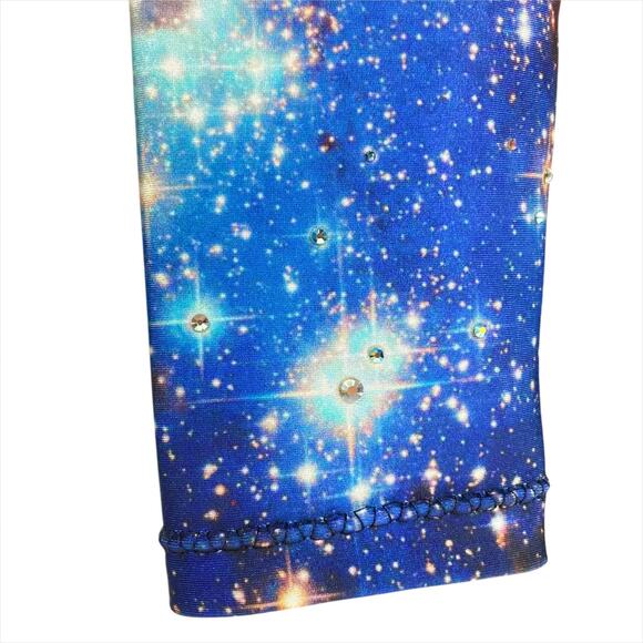BLACKMILK Cosmic Blue Galaxy Rhinestone Leggings Size XS Made in Australia - Picture 6 of 8